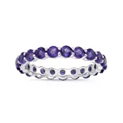3.0mm Amethyst Eternity Band in Sterling Silver