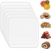 6 Pack Silicone Dehydrator Trays for Liquids, Fruit Leather Trays for Dehydrator, Non-stick Silicone Dryer Mats with Edge,Reusable Dryer Sheet for Jerky, Fruit, Meat, Herbs (11 * 11″)
