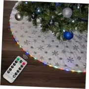 with Programmable LED Lights 55inch Snow White Faux Fur & Rainbow-snowflake
