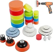 Polishing Pads Set 1/2/3 Inch Anti-Scratch Buffing Pad Washable Car Polisher Attachment Accessories Reusable Polishing Sponge for Car Sanding Waxing Sealing Glaze(29Pcs)