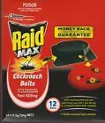 Johnson RAID MAX COCKROACH BAITS 12 pack Fast killing Child Resistant Bait
