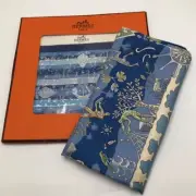 Herms Silk Scarf Kare Navy Blue 158