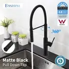 Bastone 2-Mode Black Kitchen Mixer Tap Swivel Pull Down Deck Mounted Faucet WELS