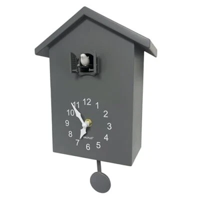 Minimalist Cuckoo Clock Grey Pendulum Quartz Bird Clock Pendulum Clock Gray