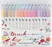 Pentel Brush Sign Pen Twin One 30 Assorted Colour Wallet (SESW30C-30)