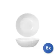 6x Cups Glass Opal Coconut White Cm15
