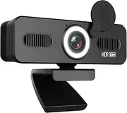 1440P HD Webcam Computer Webcam with Microphone USB PC Web Camera 120-degree Wide Angle with Fill-in Light Drive for Recording Calling Conferencing Gaming Compat with Windows iOS Black 1440P