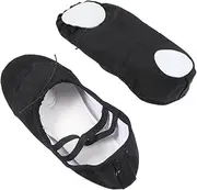 [WOFASHPURET] Lightweight Ballet Shoes Simple Canvas Dance Shoes Size 29 Elastic Band for Yoga Folk Modern Ballroom Jazzze Black
