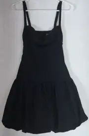 ZARA NWT WOMAN SS24 BALLOON MINI DRESS BLACK | 2825/649 Size XS Little Blk Dress