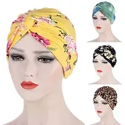 Women Muslim Daily Turban Folding Cross Knotted Hair Scarf Elastic Head Wrap Headwear Bandanas Lady Hair Hats Beanie Hair Loss Accessories