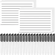 Feifeiya 2 Pack Low Vision Paper Notebook 5.5 x 8.5 Bold Thick Line Writing Paper Pad 200 Pages Wide Ruled Lined Journal Notepad with 20 pcs Thick Tipped Low Vision Pen for Low Vision Seniors Elderly