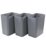 3-Pack 4.5 Gallon Trash Can, Gray Waste Bin for Home, Kitchen, Office, Bedroom,