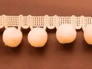5 Yards 1 1/8" Cantaloupe Light Orange Ball Pom Pom Fringe with Lip 44014-54LO