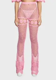 [Sugar Thrillz] Dream Away Crochet Bell Bottoms Pink