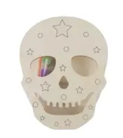 Make Your Own Light Up Skull, Halloween Decoration, 7.6x9.8 inch MDF Skull