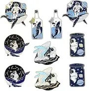 [VALICLUD] 10pcs Cartoon Badge Brooch Set Astronaut Whale Pins for Clothes Backpacks and Accessories Unique Lapel Brooches for Parties Weddings and DIY Crafts