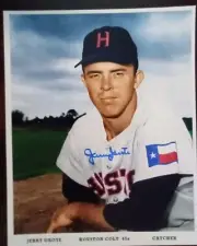 Houston Colt 45's signed Jerry Grote 8x10 with SCofH Certificate