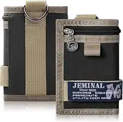 [JEMINAL] Trifold Canvas Outdoor Sports Wallet for Boys - Keychain Wallet for Women and Mens, Black, One Size, Trifold Wallet