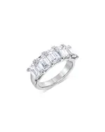 Bloomingdale's Fine Collection Certified Lab Grown Diamond Emerald-Cut Band in 18K White Gold, 5.0 tcw