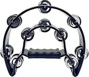 Metal Jingle Handheld Tambourine Drum Half Moon Tambourine Suitable for Adults, and KTV Musical Instrument for Jazz, Classical, Hip Hop, Rock, and Gospel