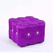 SHTFFW Adult Children Footstool Rest Seat, Fabric Seat Cushion, Low Stool Footstool Square Sofa Stool Chair, (35 * 26 * 35 cm) (Color : Purple)