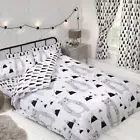 Scandi Bear Forest Double Duvet Cover Set Bedding Polycotton White Grey Kids