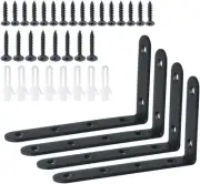 Alise Floating Shelf Brackets,Black Bracket for Shelves Heavy 5x3 Inch, Black