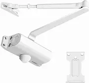 SOPHIA Door Closer for Home, Hydraulic Automatic Door Closer DK200 for Residential & Light Commercial Use for Door Weight 55-99LBS, Adjustable Speed, Life Size Fitting Templates, Size 2, White