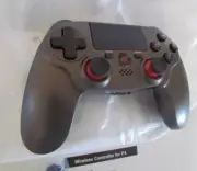 Wireless Controller for PS4 Non-Slip Grip 3.5mm Audio Jack and Thumb Caps - Gray
