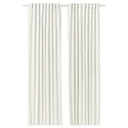 SANELA curtains, 1 pair, off-white/with heading tape, 140x250 cm