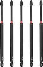 uxcell 5pcs #2 Phillips Impact Screwdriver Bit PH2 1/4" Hex Shank 6" (150mm) Long Magnetic Cross Head Drill Bits S2 Steel Industrial Screw Driver for Impact Power Drivers, Black/Red