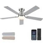 Ceiling Fans with Lights, 52" Flush Mount Ceiling Fan with Light and Remote/A...
