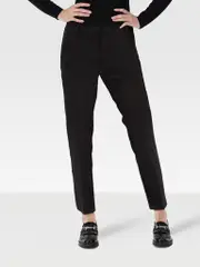 Black Pauline Stitch Regular Waisted Trousers