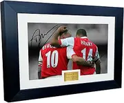 Kitbags & Lockers 12x8 A4 Signed Dennis Bergkamp Thierry Henry Arsenal Autographed Autograph Signed Signature Photograph Photo Picture Frame Football Soccer Poster Gift BW