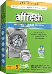 Affresh Washing Machine Cleaner, Cleans Front Load and Top Load Washers, Including HE, 5 Month Supply
