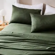 MyHouse Riley Bamboo Cotton Pillowcase Pair 48X73cm Bamboo/Cotton - Moss - Standard