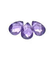 10 Cubic Zirconia Flat Pear Briolette Beads 5x7mm Purple #64662