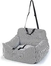 Dog Seat Cover Dog Car Seat Bed Travel for Small to Medium Dogs Front Dog Hammock(Thick Black Stripes)
