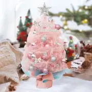 Small Mini Pink Christmas Tree with Light 2ft Tabletop Pine Xmas Tree Ornaments
