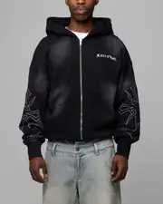 [LOITER] Loiter Atmosphere Full Zip Hoodie Vintage Black - Size 3XL 3XL Vintage Black