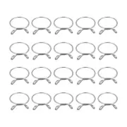 Fuel Line Hose Clips, 20pcs 29mm 304 Stainless Steel Tube Spring Clamps(Silver)