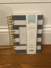 Blue Sky Day Designer 2025 Calendar Planner Daily New Year Fashion Black Stripe