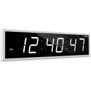 Ivation Digital Wall Clock 24" Large 6-Adjustable LED Electronic White w/ Remote