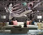 3D Dunhuang Murals Floral Lady Self-adhesive Removeable Wallpaper Wall Mural
