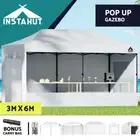 Instahut Gazebo Pop Up Marquee 3x6 Folding Tent Gazebos 500D Oxford Fabric White