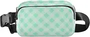 [Amooorous] Greenish White Square Fashionable Crossbody Bag Waist Packs for Women Men Waterproof Sling Bag Travel Essential with Adjustable Strap for Travel Shopping Running, greenish white square, 1 size