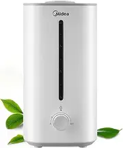 MIDEA Humidifiers for Bedroom, 4L Cool Mist Humidifier for Home Plant and Baby Nursery, Quiet Ultrasonic Humidifier with 360° Nozzle, Auto Shut-Off, Filterless, White (AU Adapter)