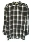 All Worthy Hunter McGrady Plaid Shirt Black Sz M Button Front A384445 Women CB2Z