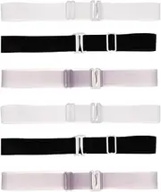 [DEARMAMY] Silicone Strap Clear Stand Bra Strap Brassiere Extension Transparent Bra Straps Transparent Adjustable Straps Invisible Bra Black