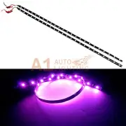 2x NEW 60cm/24" Purple LED Strip Footwell Under Dash Light Waterproof Exterior